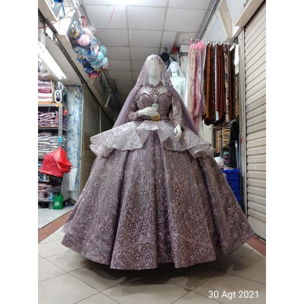 baju pengantin bustier Payet mewah