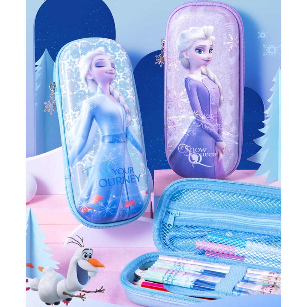 

3D Kotak Pensil EVA Hard Case Waterproof Anak Perempuan Frozen Princess