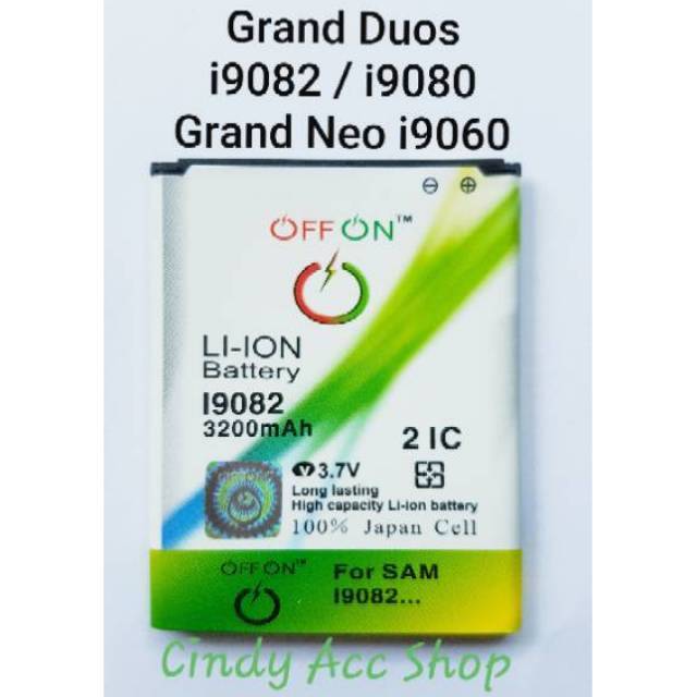 Baterai Battery Batre Doublepower Samsung Grand Duos i9082 Grand 1 i9080 Grand Neo i9060 Merk OFFON