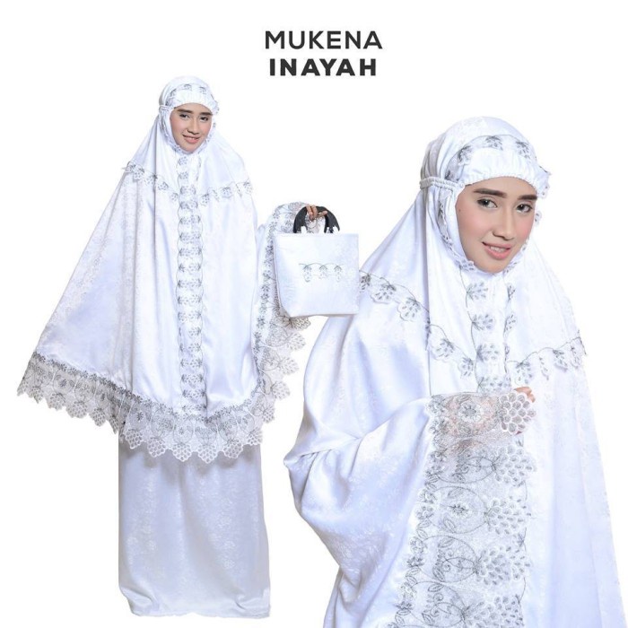 MUKENA- MUKENA DEWASA SUTRA DOVE INAYAH MUKENA ATASAN BAWAHAN WANITA PREMIUM - PUTIH -MUKENA.