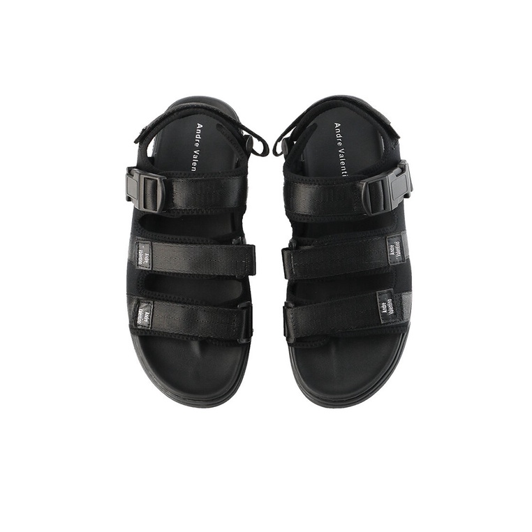 SANDAL SLIDE KULIT ANDRE VALENTINO PRIA ORIGINAL SLINGBACK HITAM AVM27