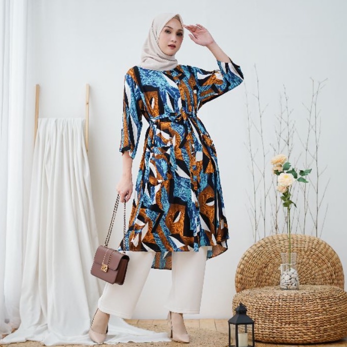 Shaina Abstrak - TUNIK MUSLIM JUMBO BUMIL BUSUI RAYON LEBARAN