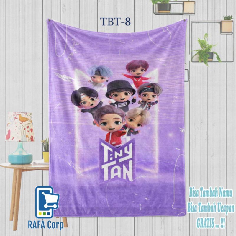 Selimut BTS tinytan - tinytan - custom selimut BTS tinytan - BTS tinytan - selimut tinytan