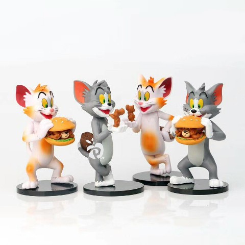 Tom and Jerry Burger Figure Set 4 Mainan  Pajangan Miniatur 