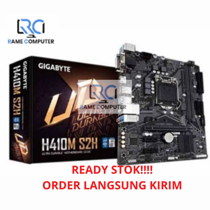 GIGABYTE MOTHERBOARD H410M-S2H RESMI ORIGINAL H410 SOCKET LGA 1200 DDR4