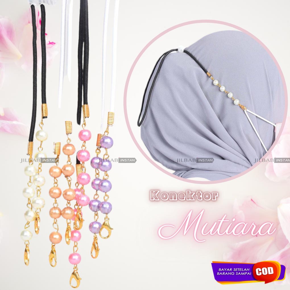Konektor Strap Pengait masker hijab/Penyambung Masker Stopper Tali Karet Polos Earloop/Headloop 2in1