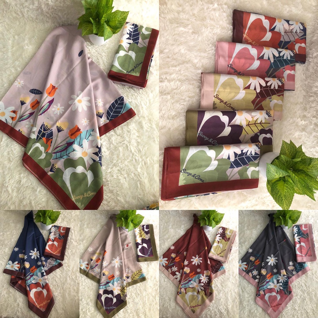 NEW HIJAB CASSIA SCARF BY SCOOP AND CONE/BAHAN VOAL PREMIUM/SIZE 115X115CM/KERUDUNG SEGI EMPAT/HIJAB