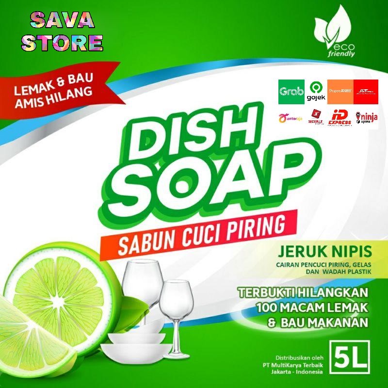 SABUN CUCI PIRING 5 LITER DISH SOAP 5L + FREE SPONS CUCI PIRING