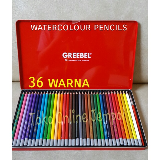 

WARNAPENSIL- ATK89GB 2IN1 CAT AIR + PENSIL 36 WARNA KALENG WATERCOLOUR GREEBEL 2736 -PENSIL WARNA
