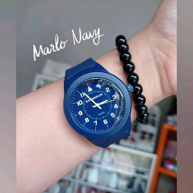 JAM TANGAN WANITA NAVY MARLO SALE COUPLE SOPHIE MARTIN PARIS BRUNBRUN BURNBURN PROMO SHOPEE SHOPIE