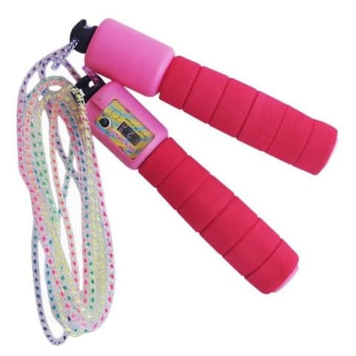 Alat Olahraga Lompat Tinggi - Jump Skipping Rope Soft Handle Counter Tali Berbahan Kuat Serta Awet