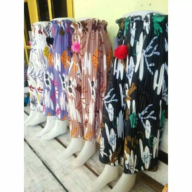 CELANA KULOT PLISKET ANAK MOTIF BUNGA KAKTUS//CELANA KULOT ANAK USIA 2-10TAHUN