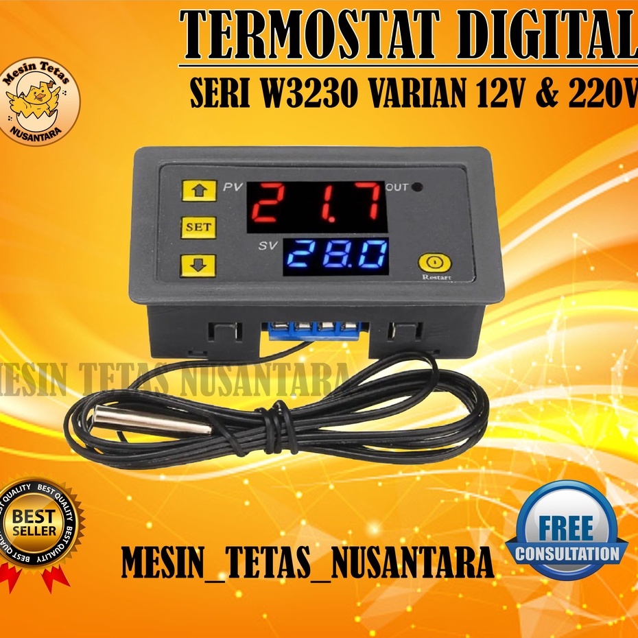 W3230 HEATING COOLING THERMOSTAT PENGONTROL PANAS DINGIN TERMOSTAT