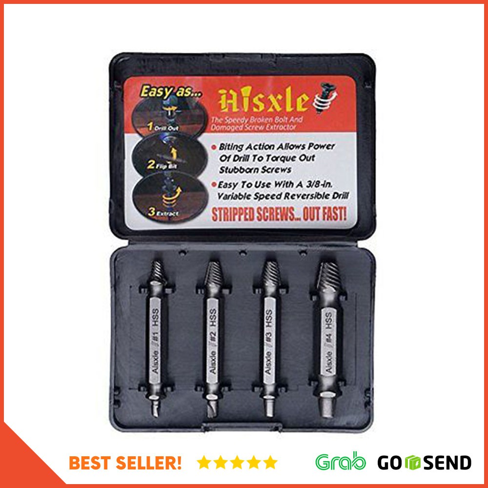 Aisxle Screw Extractor Broken Striped Screw Remover - S2 - Silver