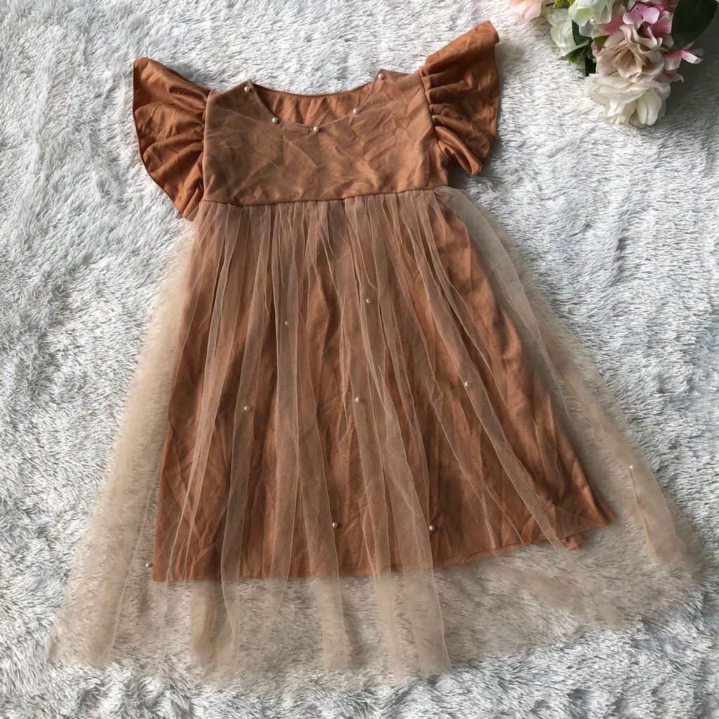 Dress anak perempuan model baru/dress tutu mutiara termurah