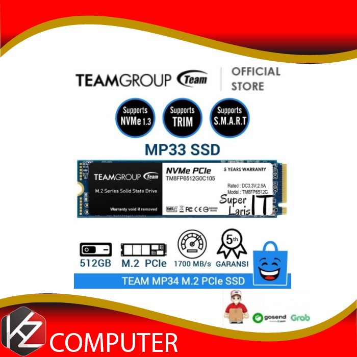 TEAM MP33 M.2 PCIe NVME SSD 512GB NEW