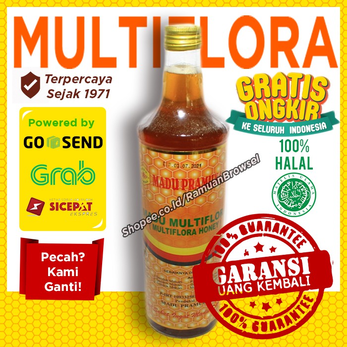 

Madu Multiflora Pramuka 650ml Alami