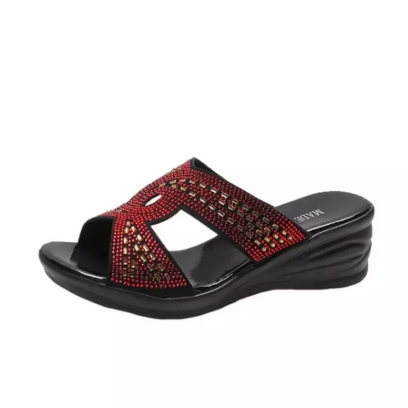 SANDAL CALBI WANITA TERBARU STYLE LABA LABA SANDAL SELOP WANITA TRENDY SANDAL WEDGES WANITA REMAJA KEKINIAN