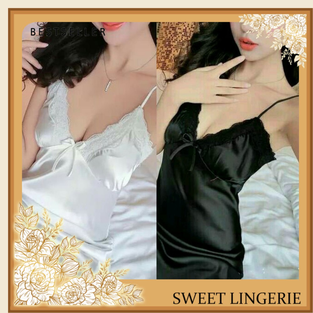 Lingeri Lingerie Set Baju Gaun G String Underware Tidur Wanita Dewasa Sexy Seksi Hot Satin Premium Lingerie Sexy Renda  Baju Tidur Sexy Dress Wanita Dewasa Lingerie Jumbo Setelan Wanita Baju Dinas Depan Suami Sleepwear Gstring Baju haram  Termurah Baju-8