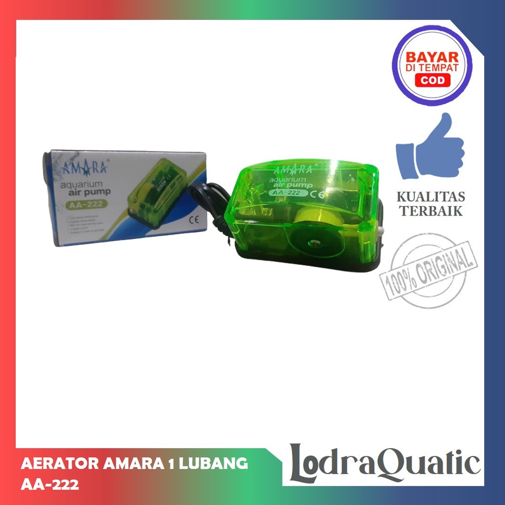 PROMO MURAH ! AERATOR AMARA AA-222 AIRPUMP 1 LUBANG MESIN GELEMBUNG AQUARIUM 1 LUBANG TIDAK BERISIK