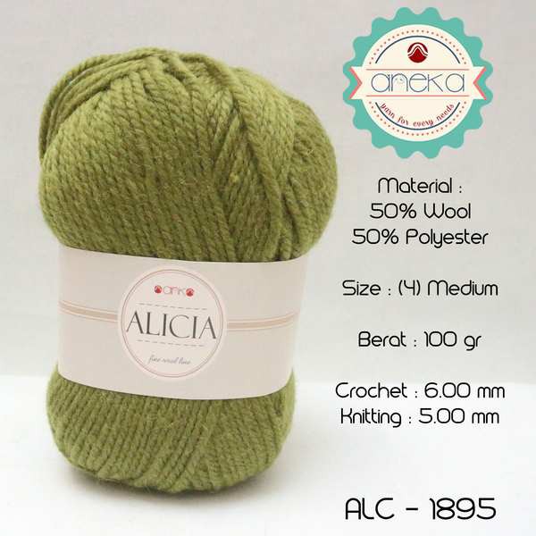 Benang Rajut Wool Alicia Yarn - 1895