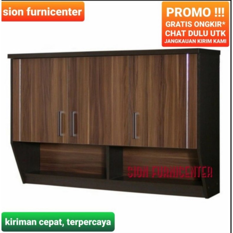 Lemari atas dapur 3 pintu / kabinet atas kitchen / rak gantung dapur / lemari gantung dapur 3 pintu 