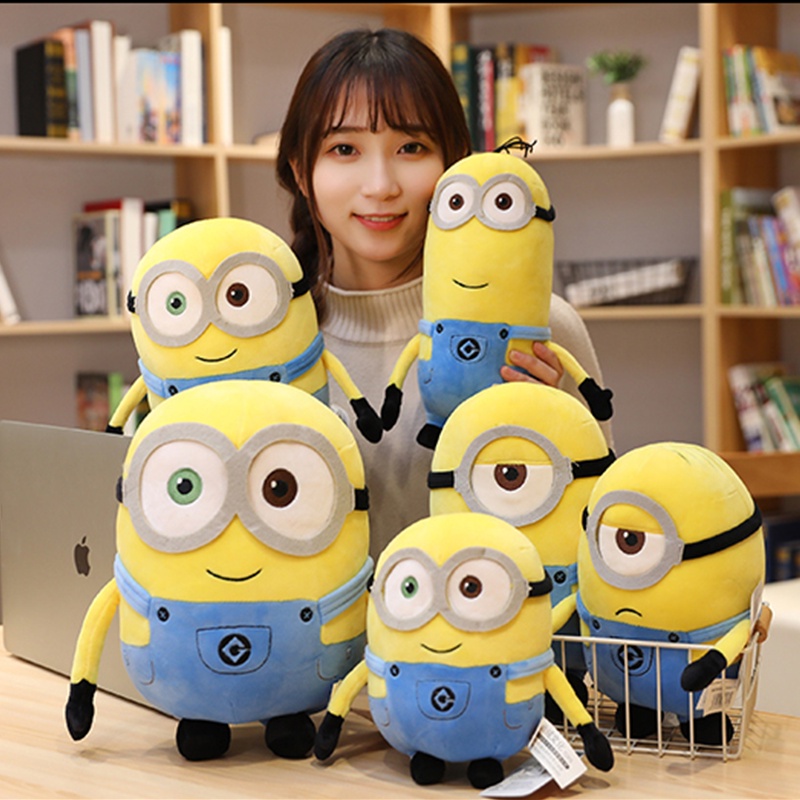 Cute Minions Movie Characters Yellow Plush Toys Bob Stuart In Jeans Soft Dolls Toys &amp; Hobbies Christmas Birthday Gift