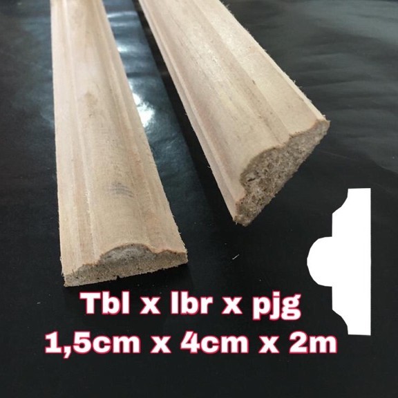lis kayu profil wall moulding1,5x4cm panjang 2meter list kayu propil kayu halus Motif