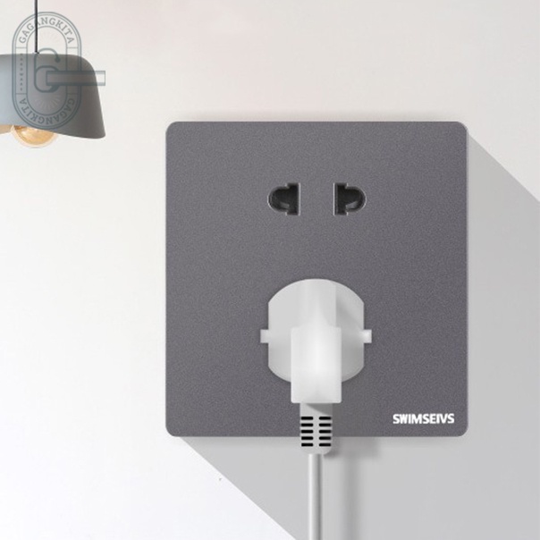 Space Gray 86 Wall Light Switch 1/2/3/4 Gang 1Way Five-hole Socket Premium Quality