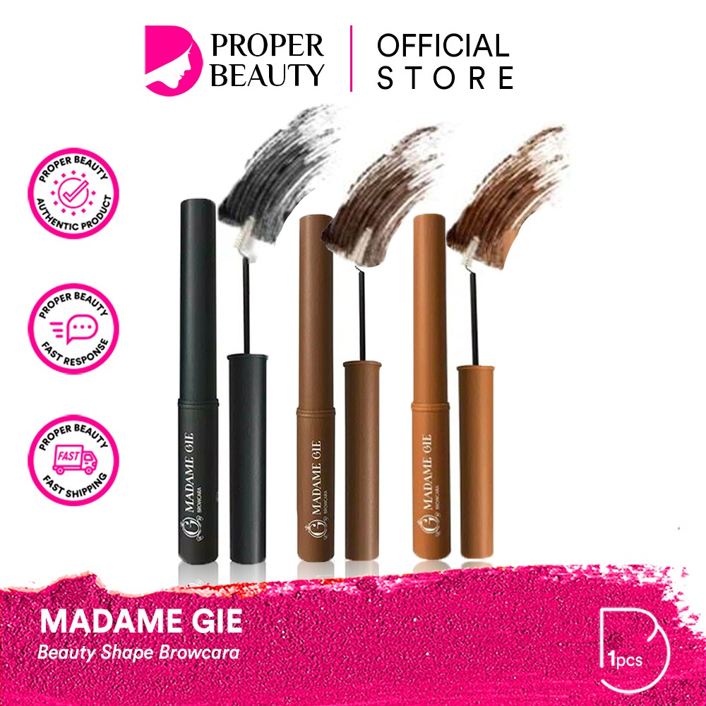 MADAME GIE Beauty Shape Browcara Indonesia / Mascara Primer BB Foundation Loose Powder Lipstick Eyeshadow Blush On Eyeliner Eyebrow Lipstick Lip Matte Gloss Balm Kutek / Facial Wash Toner Essence Serum Sunscreen Moisturizer Cream Mask Masker Lipill Paket