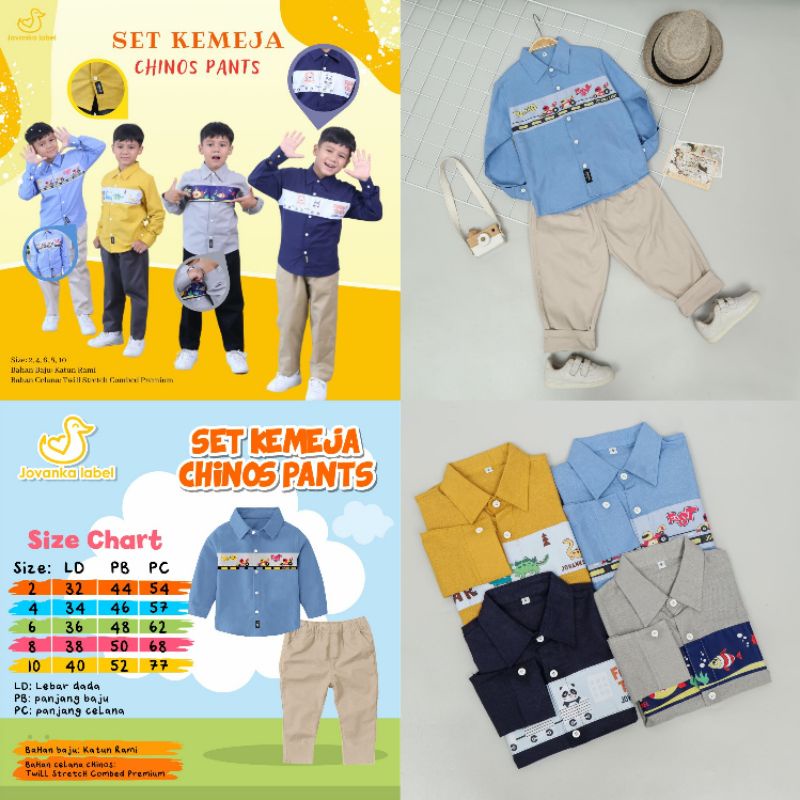 <BB-HB> JOVANKA LABEL - Set Kemeja Chinos pants size 2-10T