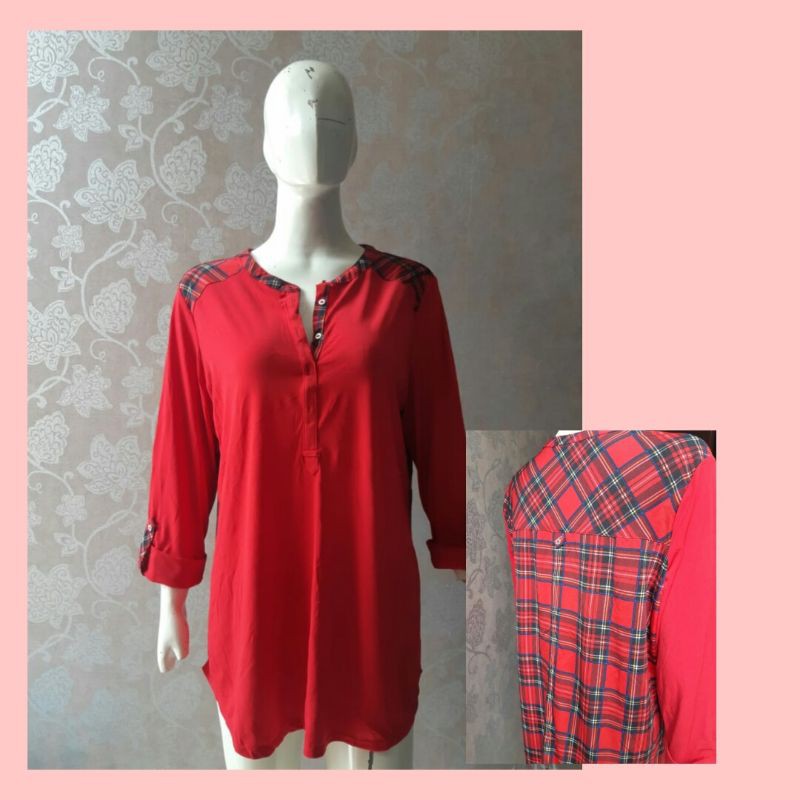 Nygard Red Plaid Blouse