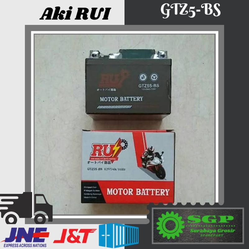 Aki kering Accu RUI GTZ5 murah bagus GTZ5s honda beat FI vario mio supra x 125& dll GTZ 5s YTZ5