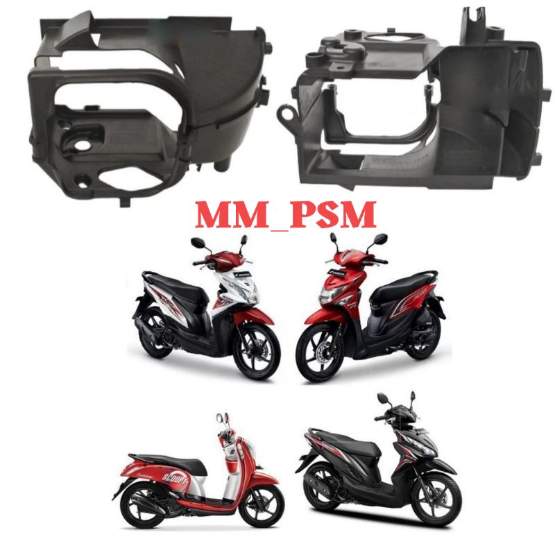 COVER MESIN SHROUD TUTUP MESIN  TUTUP BLOK MESIN BEAT FI ESP VARIO FI ESP BEAT POP SCOOPY FI ESP STATER HALUS  SEPASANG ATAS BAWAH MEREK ASLI HONDA ORISINIL