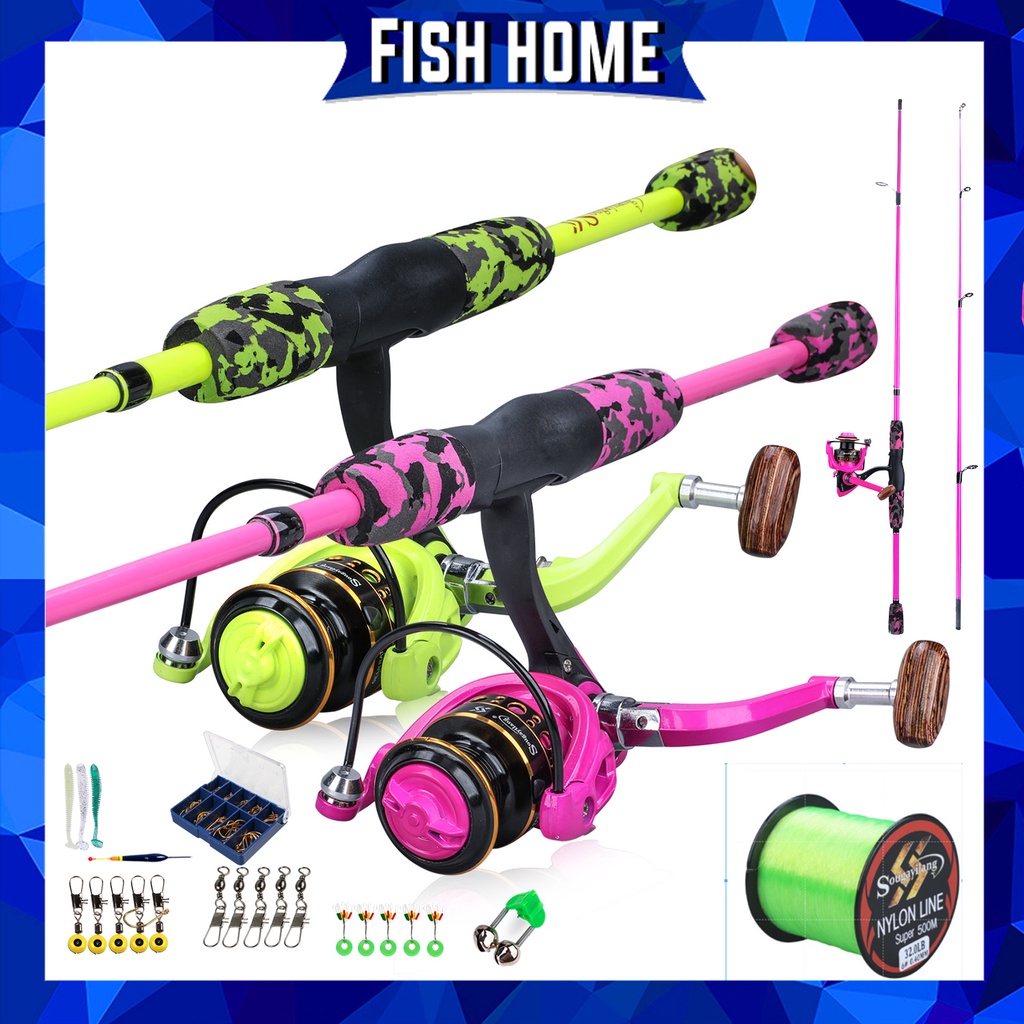 Joran Pancing Set Set Memancing 1.8m Tongkat pancing Dan 5.0:1 GR 12BB Gulungan Memancing dan Umpan Pancing dan Senar pancing Untuk Air Tawar Memancing Set