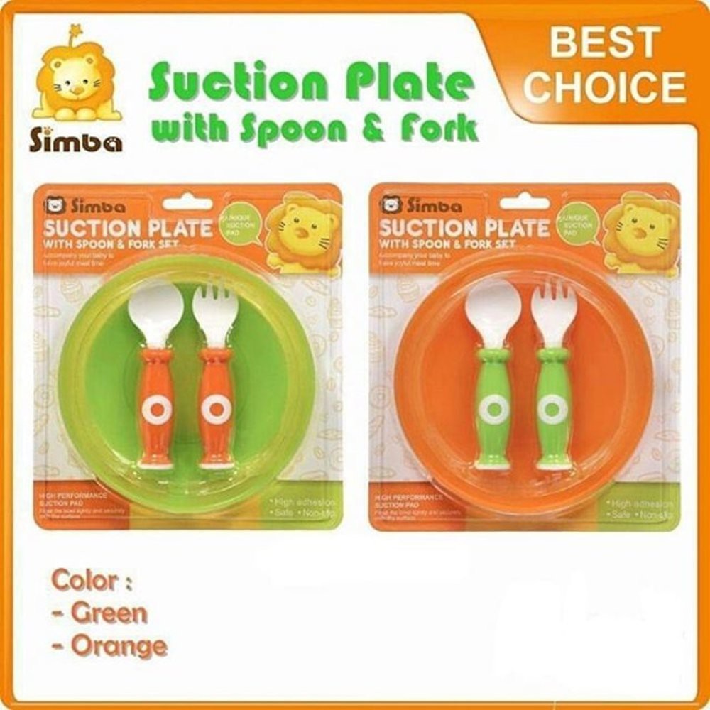 Simba Suction Plate With Spoon &amp; Fork Set