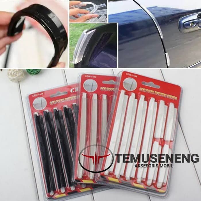 Set Hitam Karet Pelindung Pengaman Pintu Mobil Door Guard Isi 8 Pcs