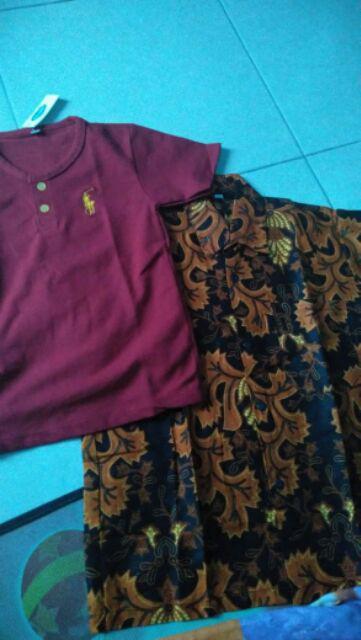 Kemeja Batik Anak Bahan Katun Untuk Usia 9-12 Tahun