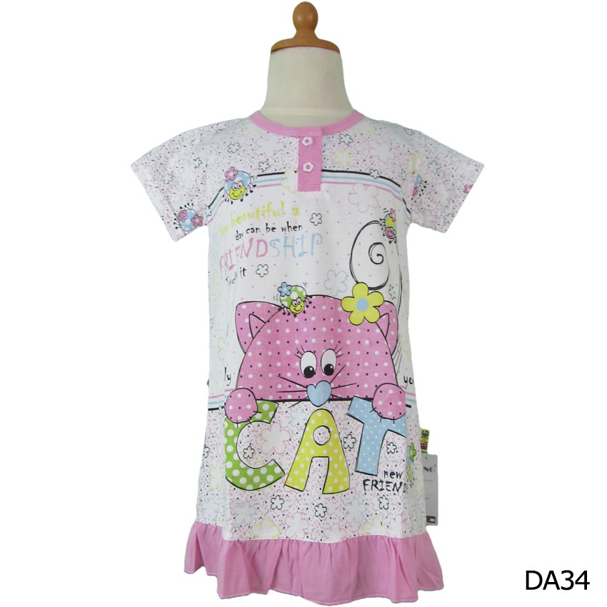 Daster Anak  6th Baju  Tidur  Dress Anak  Bahan  Kaos  Tebal Size L DA 34 35 24 25 Shopee 