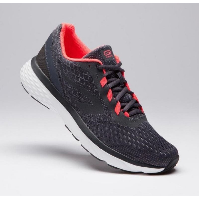 Sepatu Lari Wanita Kalenji Run Support Abu Orange