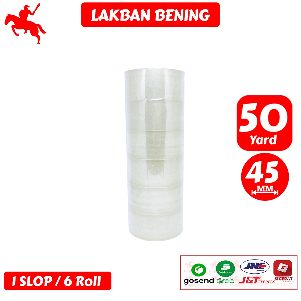 

Lakban OPP Tape / Lakban Bening KSATRIA Tape 50 Yard (1 Slop)