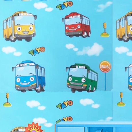 Wallpaper dinding 3d kamar tidur / Wallpaper dinding kamar tidur anak wallpaper stiker dinding rumah Motif Kartun Lucu Ukuran 45Cm X 10M Gh167-CY1064