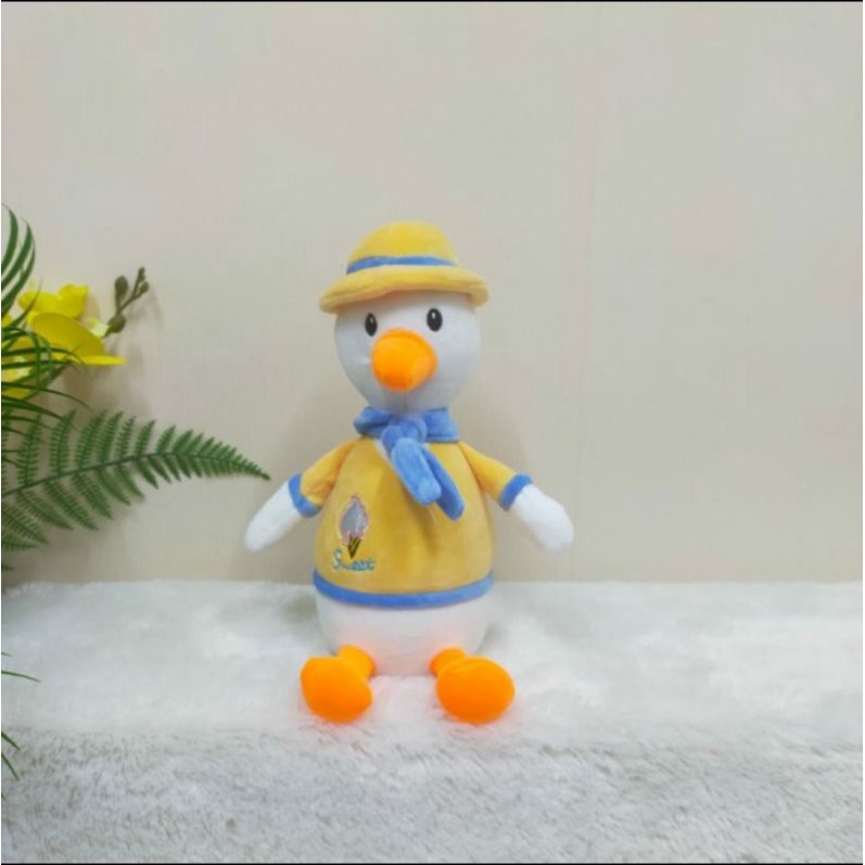 Boneka Bebek Pita Scraft Topi Syal Donald Duck Animal Ukuran 11&quot;/30cm