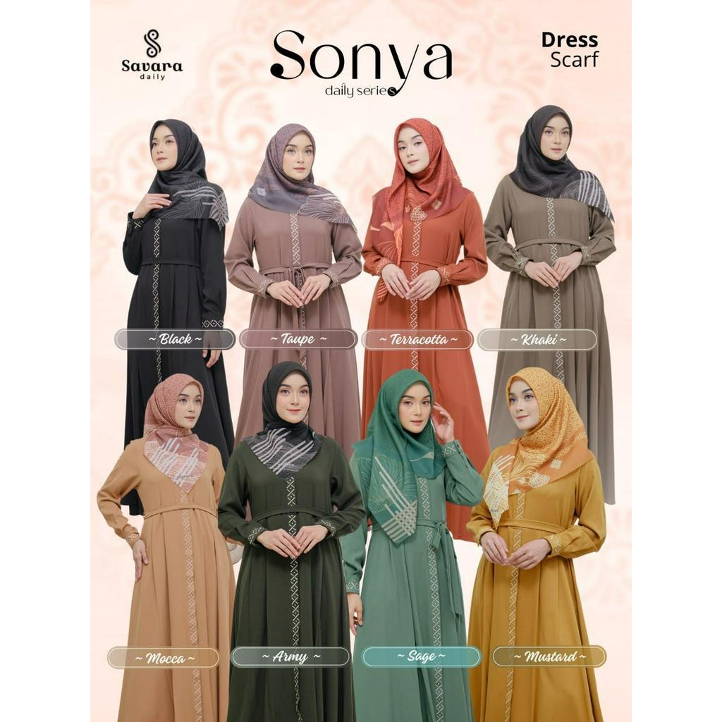 SET GAMIS SCARFT SAVARA SONYA DAILY SERIES