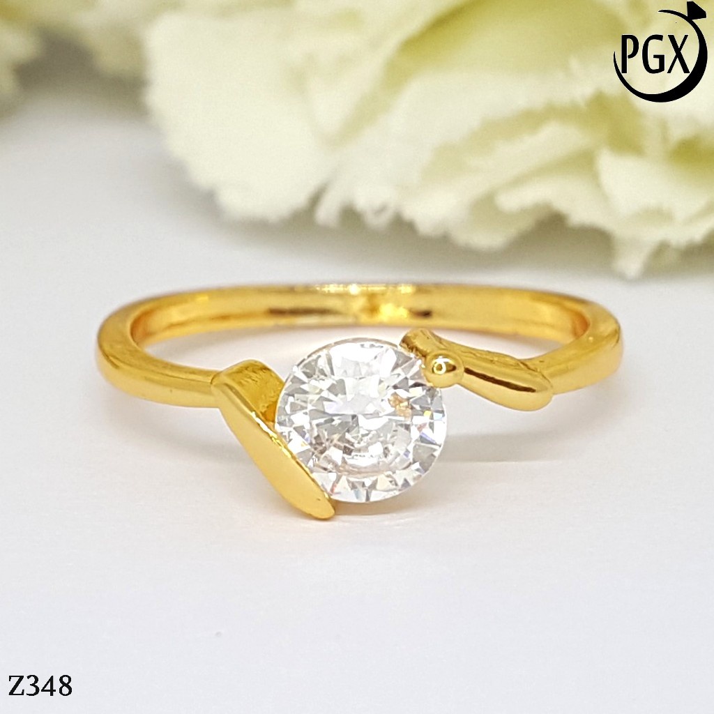 PGX Cincin Xuping Wanita Aksesoris Fashion Perhiasan Lapis Emas Premium - Z348