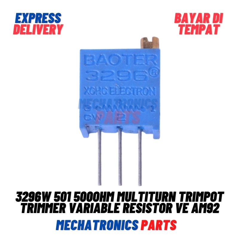 [PAS-9395] 3296W 501 500OHM MULTITURN TRIMPOT TRIMMER VARIABLE RESISTOR VE AM92