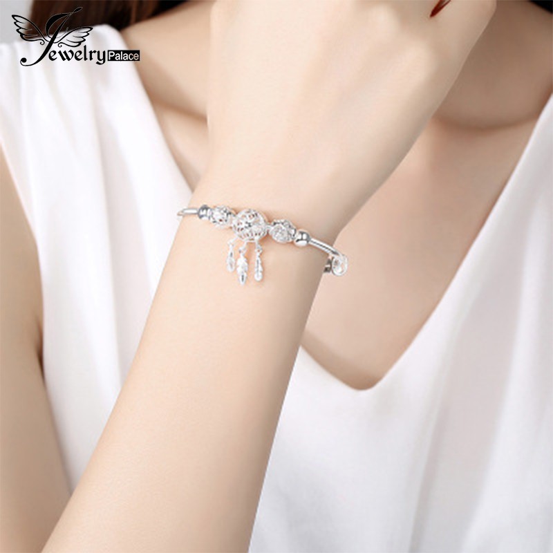 925 perak sterling wanita gelang lucky bell fashion perhiasan