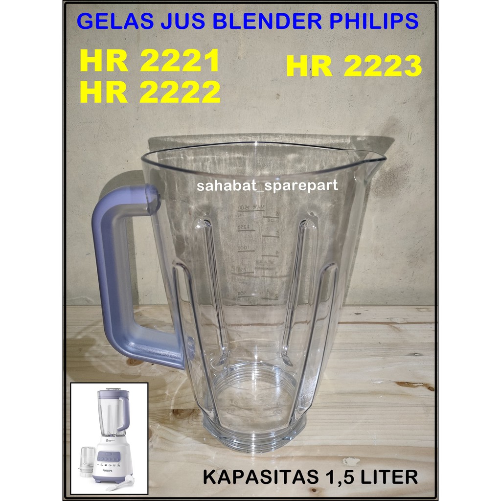 GELAS PLASTIK MIKA JUS BLENDER PHILIPS HR 2221 HR 2222 HR 2223