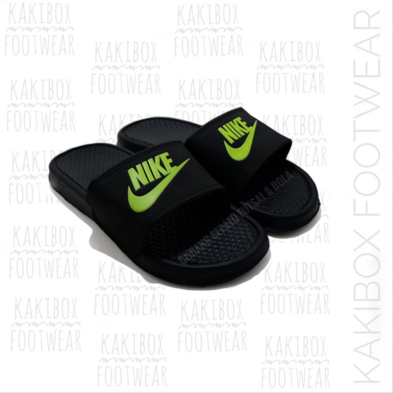 PROMO - Sandal Slop Bennasi Flip Flop-Black Army-Import-Hitam lis stabilo