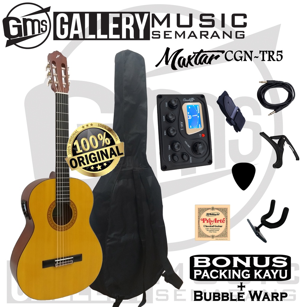 ORIGINAL!!! Gitar Klasik Elektrik Maxtar CGN-TR5 Gitar Klasik Nylon Original Preamp Equalizer Tuner Cowboy AW-1